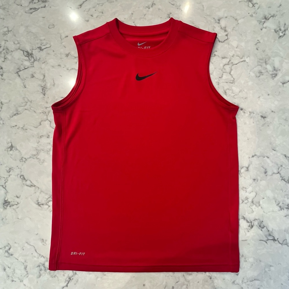 Boys YS Nike Red Dri-Fit Tank Top